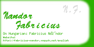 nandor fabricius business card